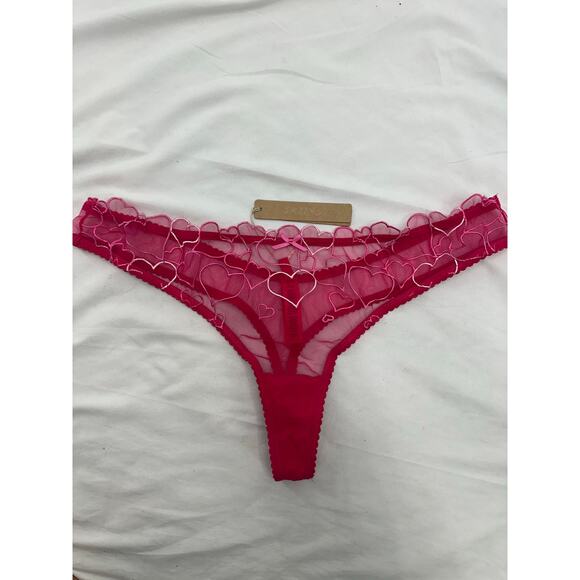 Skims red embroidered tulle thong panties XL NWTS - Picture 1 of 3